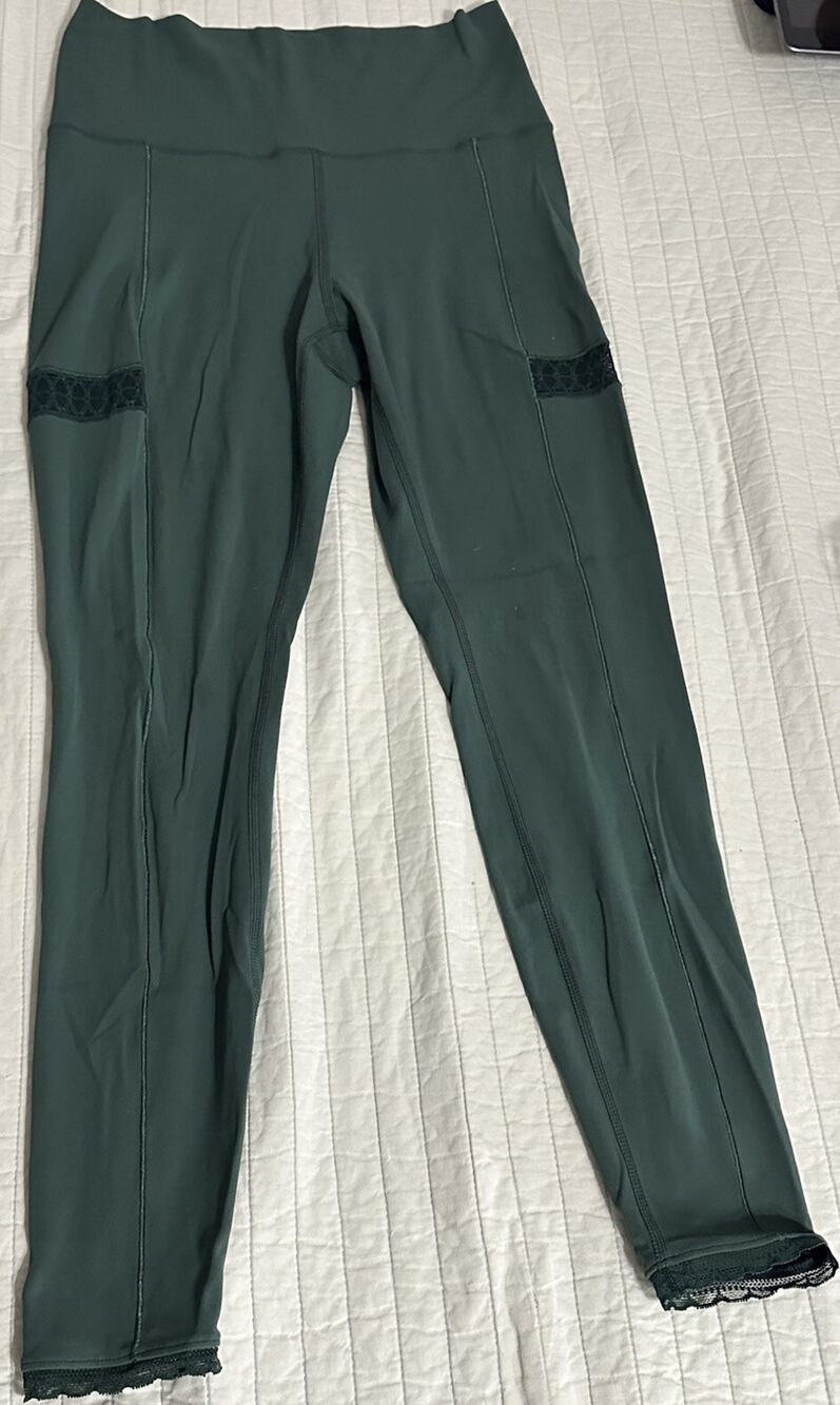 Nike Yoga High Rise 7/8 Training Leggings Green Womens Size Medium